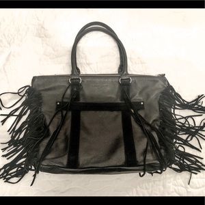 Liebeskind Berlin Black Leather Fringe Satchel